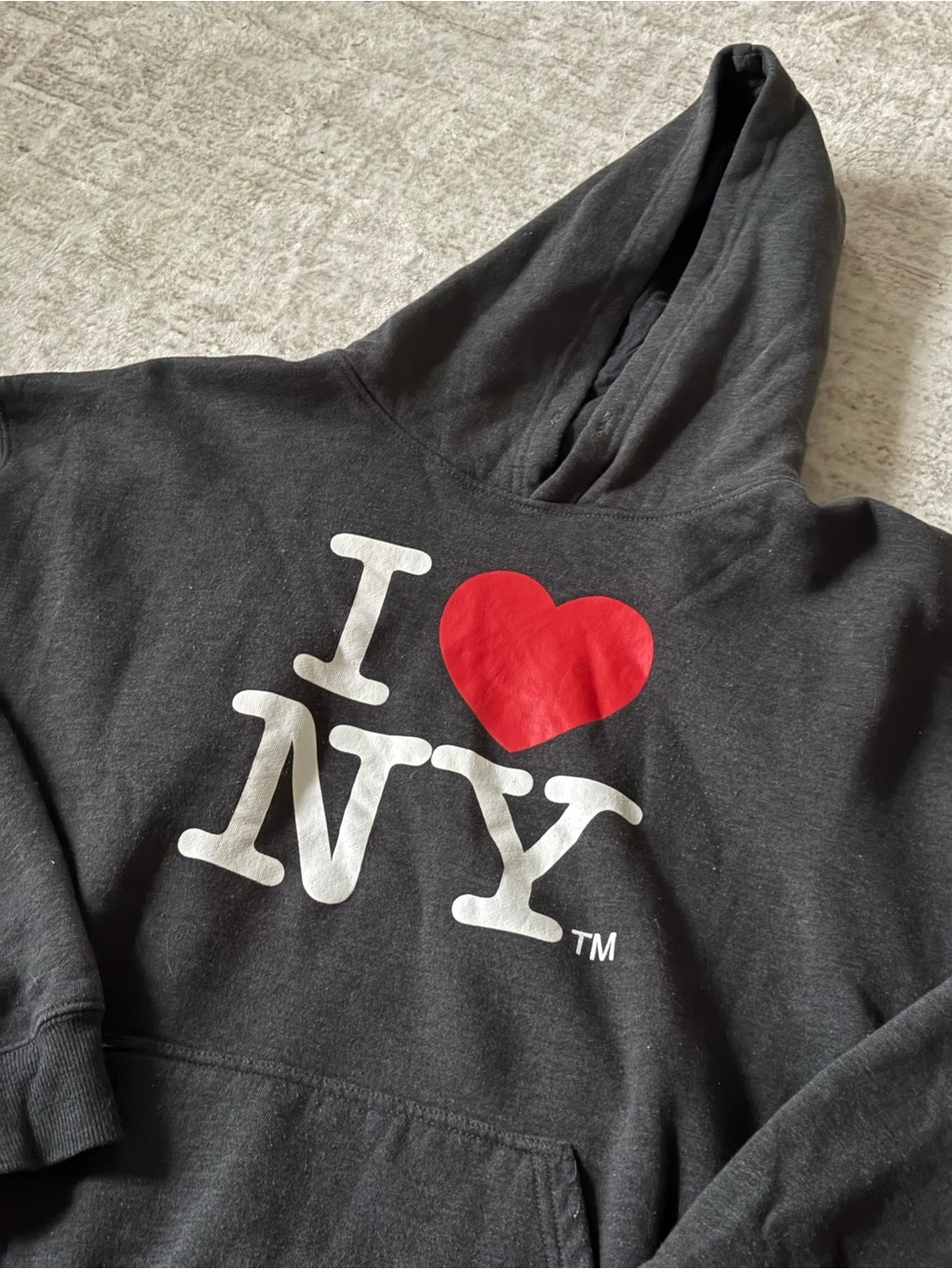 Unisex Black "I ♥ NY" Hooded Sweatshirt